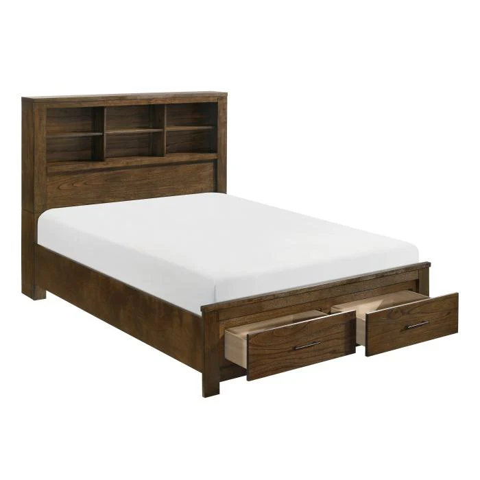 1592F-1-Bedroom (3) Full Platform Bed with Footboard Storage - Image 3