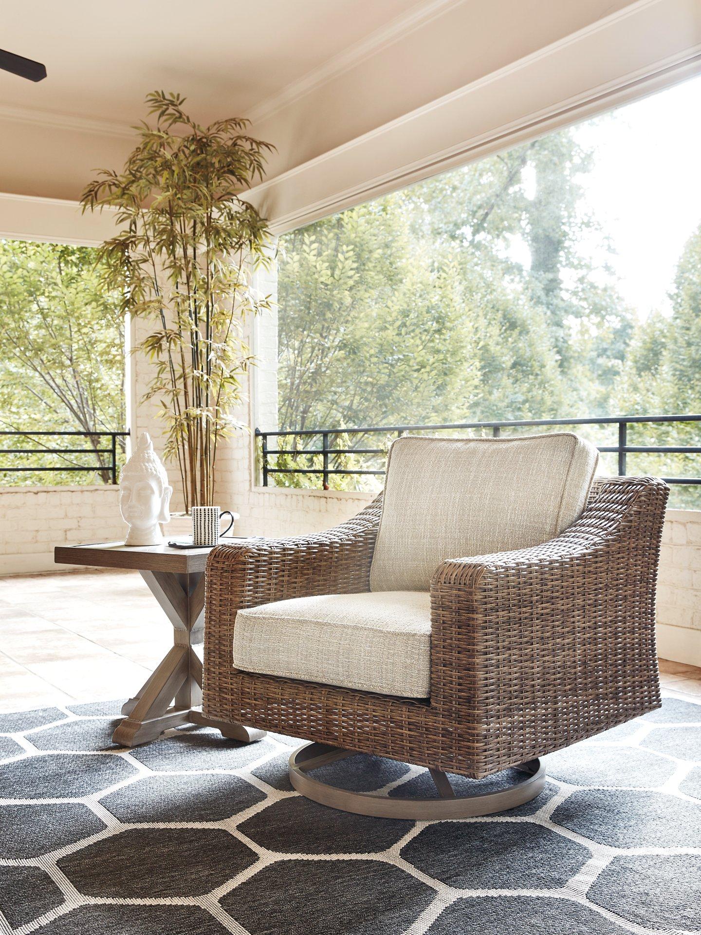 Beachcroft Outdoor Swivel Lounge with Cushion - Image 7