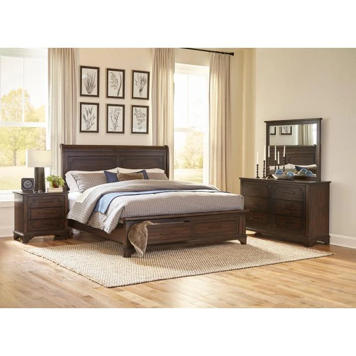 Boone (3) Eastern King Platform Bed with Footboard Storage - Image 4