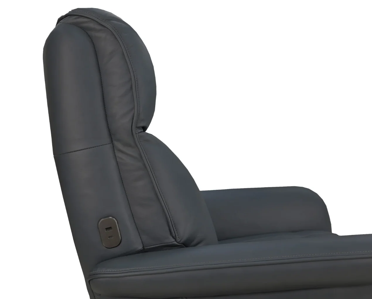 Flexsteel Haven Leather Power Swivel Recliner with Power Headrest, Lumbar, Heat, Massage & Ventilation - Image 9