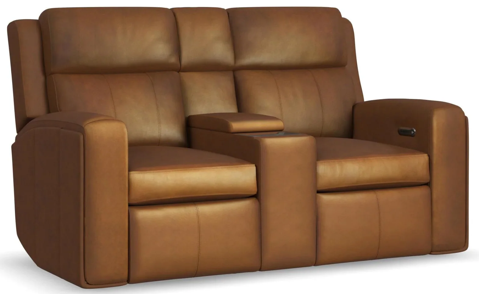 Flexsteel Wyatt Power Reclining Console Loveseat with Power Headrests and Lumbar