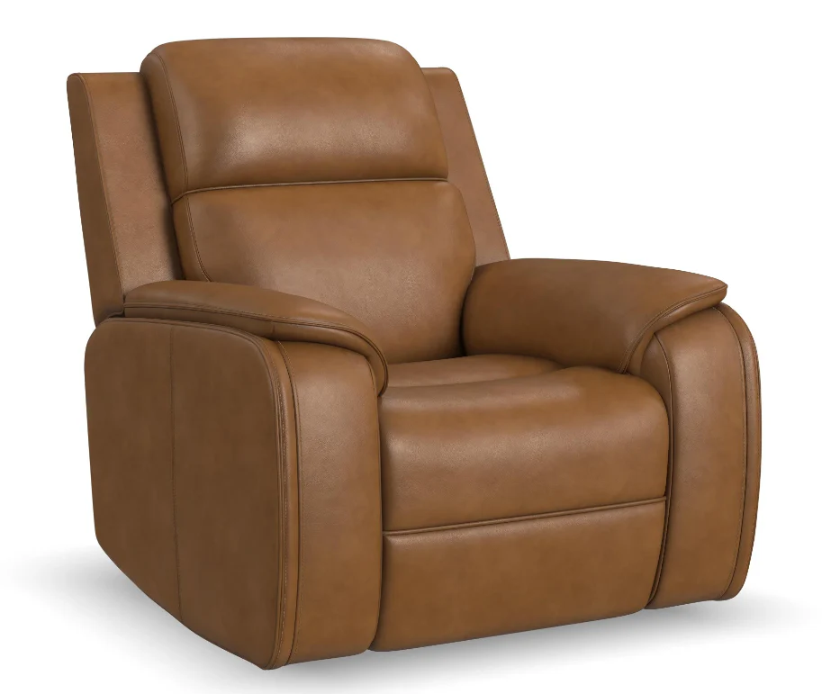 Flexsteel Ziggy Leather Power Recliner with Power Headrest, Lumbar, Heat & Massage - Image 12