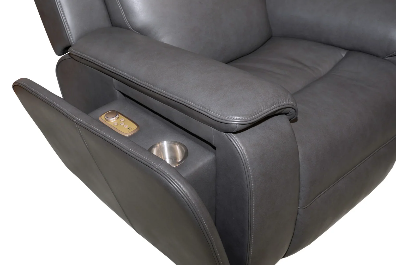Flexsteel Ziggy Leather Power Recliner with Power Headrest, Lumbar, Heat & Massage - Image 8