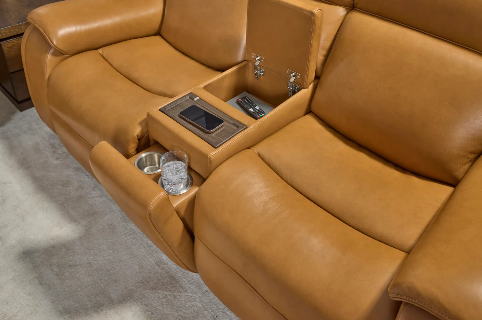 Flexsteel Ziggy Leather Power Reclining Loveseat with Power Headrest, Lumbar, Heat & Massage - Image 2
