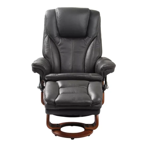 Hana - Leather Stressless Recliner with Ottoman by Benchmaster - Image 11