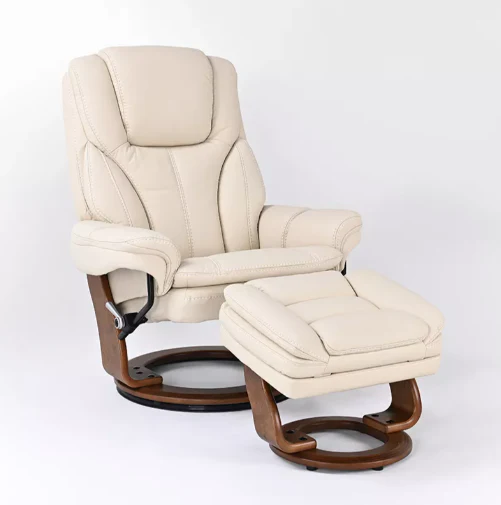 Hana - Leather Stressless Recliner with Ottoman by Benchmaster - Image 12