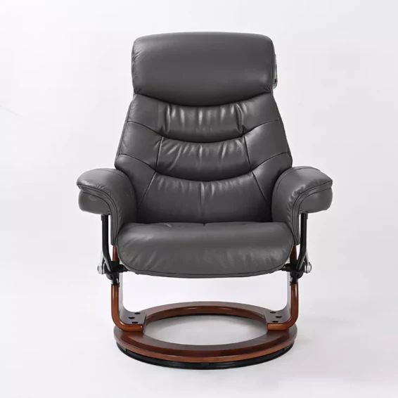 Happy - Leather Stressless Recliner with Ottoman by Benchmaster - Image 13