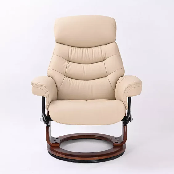 Happy - Leather Stressless Recliner with Ottoman by Benchmaster - Image 4