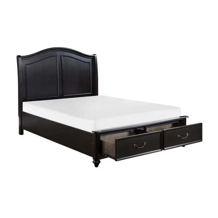 Herman (3) Queen Platform Bed with Footboard Storage - Image 3