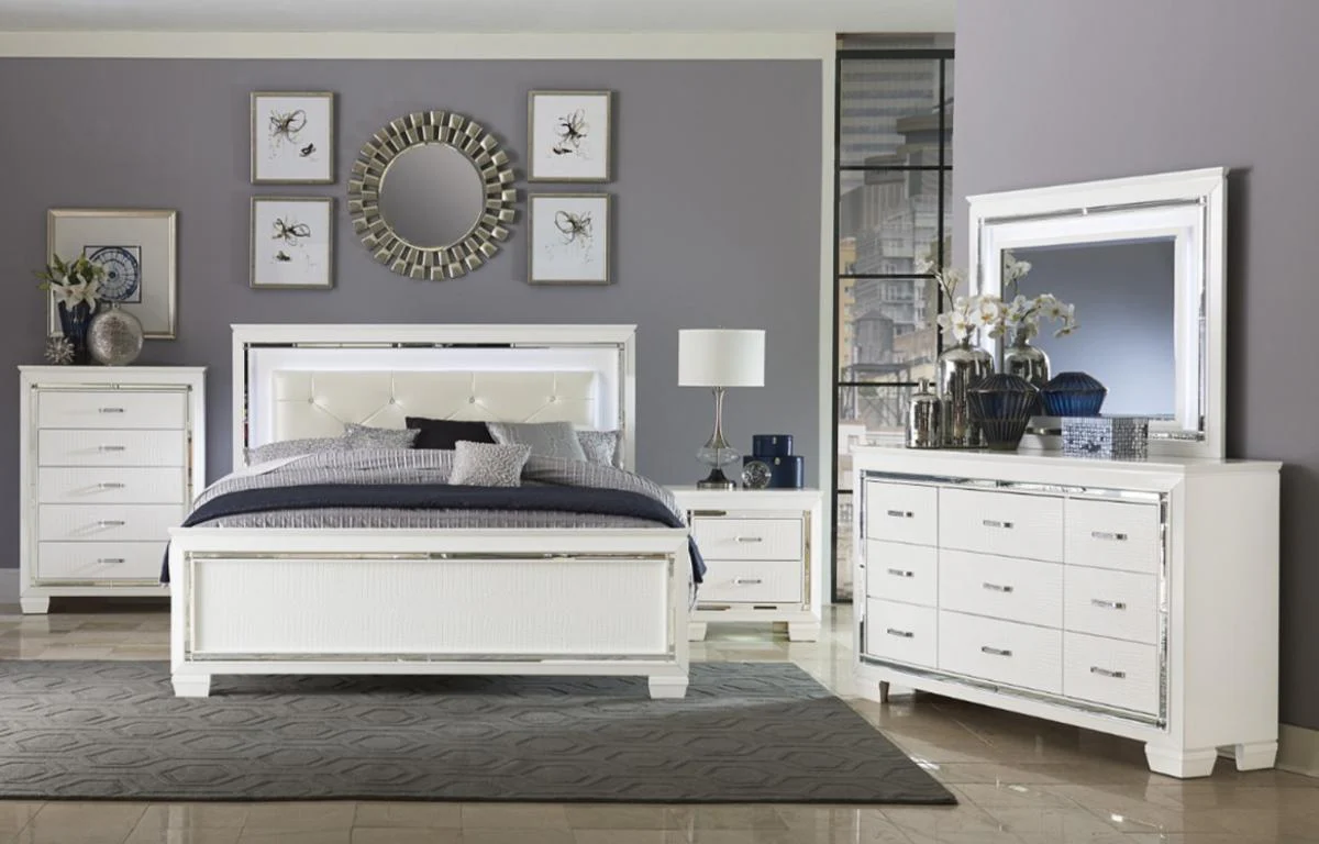 Allura Full Panel Bed in White 1916FW-1 - Image 3