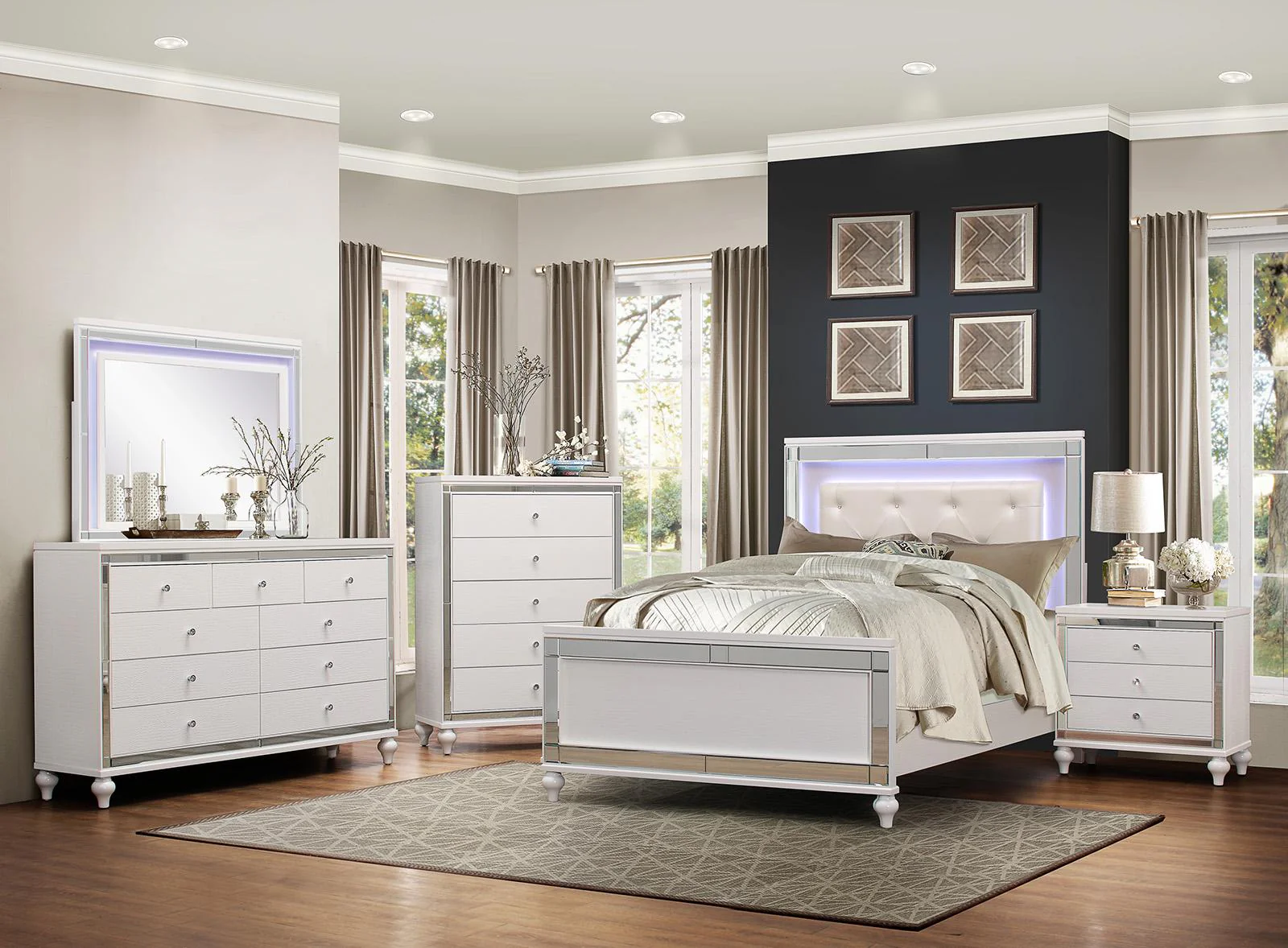 Alonza 5 Drawer Chest in White 1845-9 - Image 2