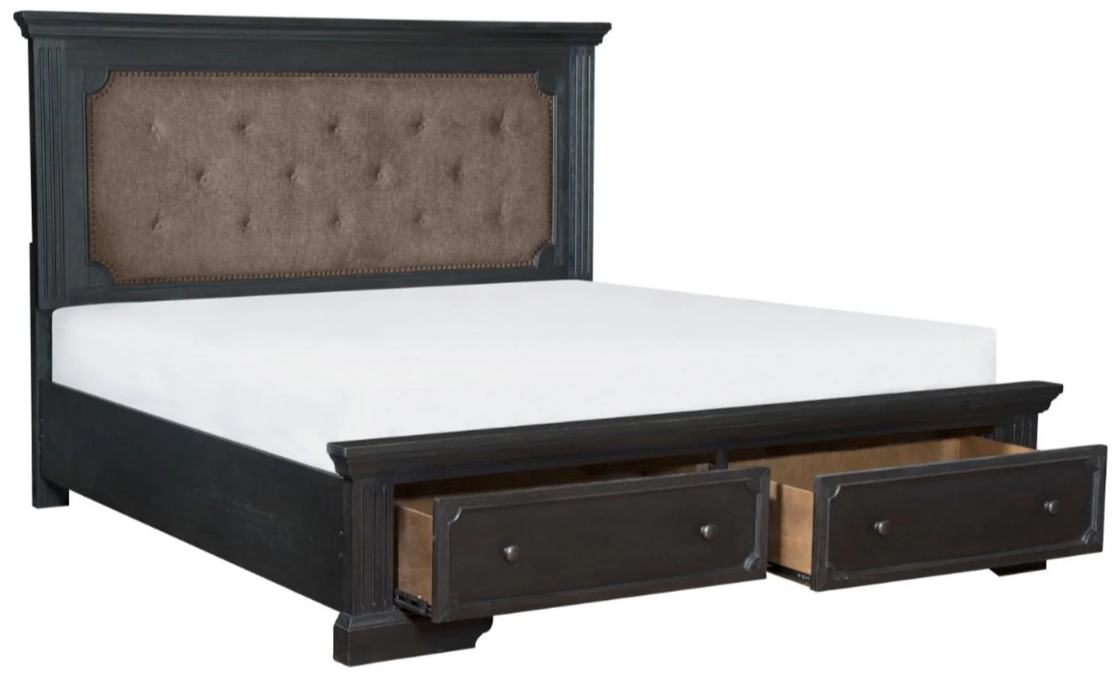 Bolingbrook King Upholstered Storage Platform Bed in Coffee 1647K-1EK - Image 3