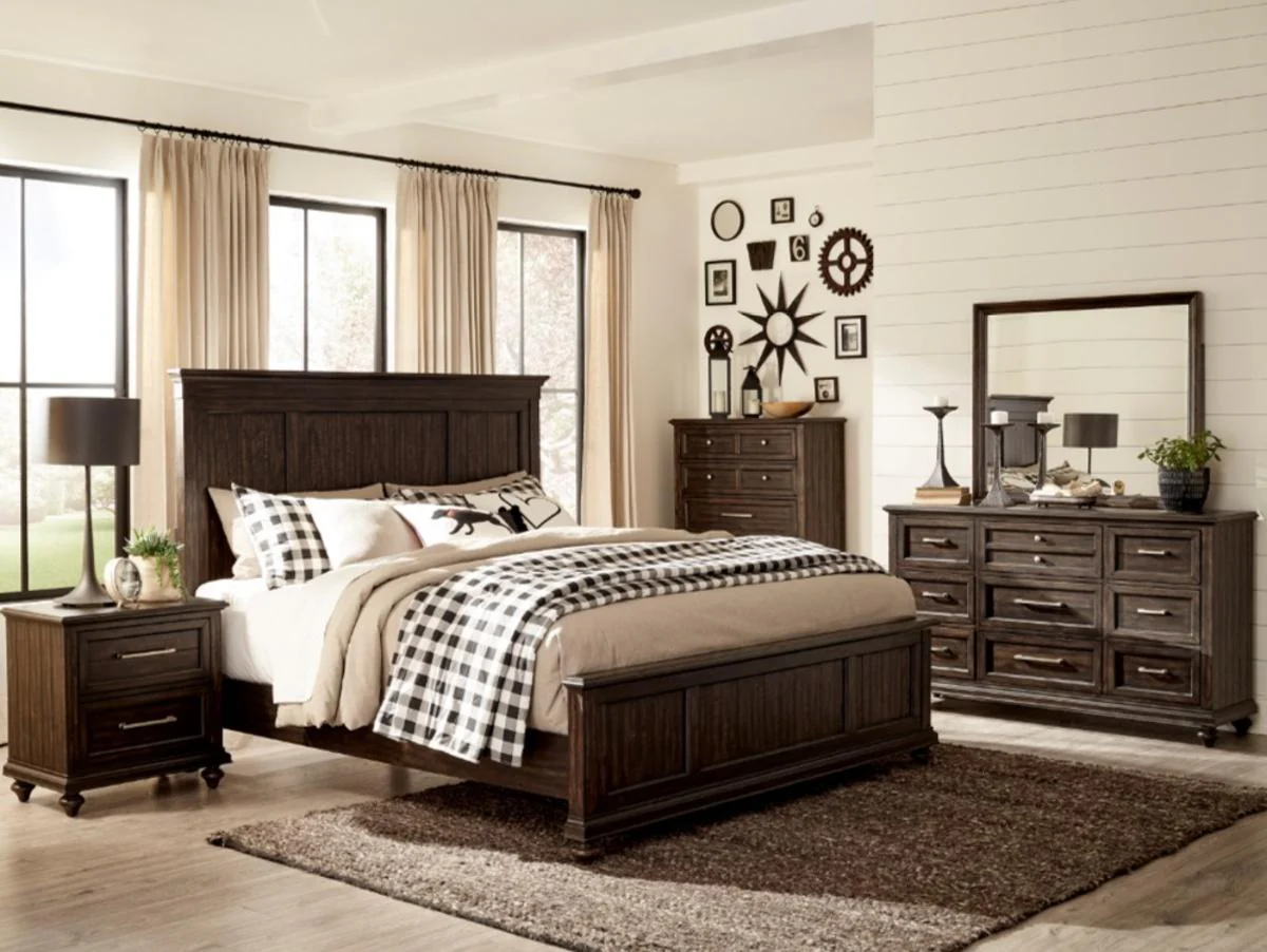 Cardona Queen Panel Bed in Driftwood Charcoal 1689-1 - Image 4