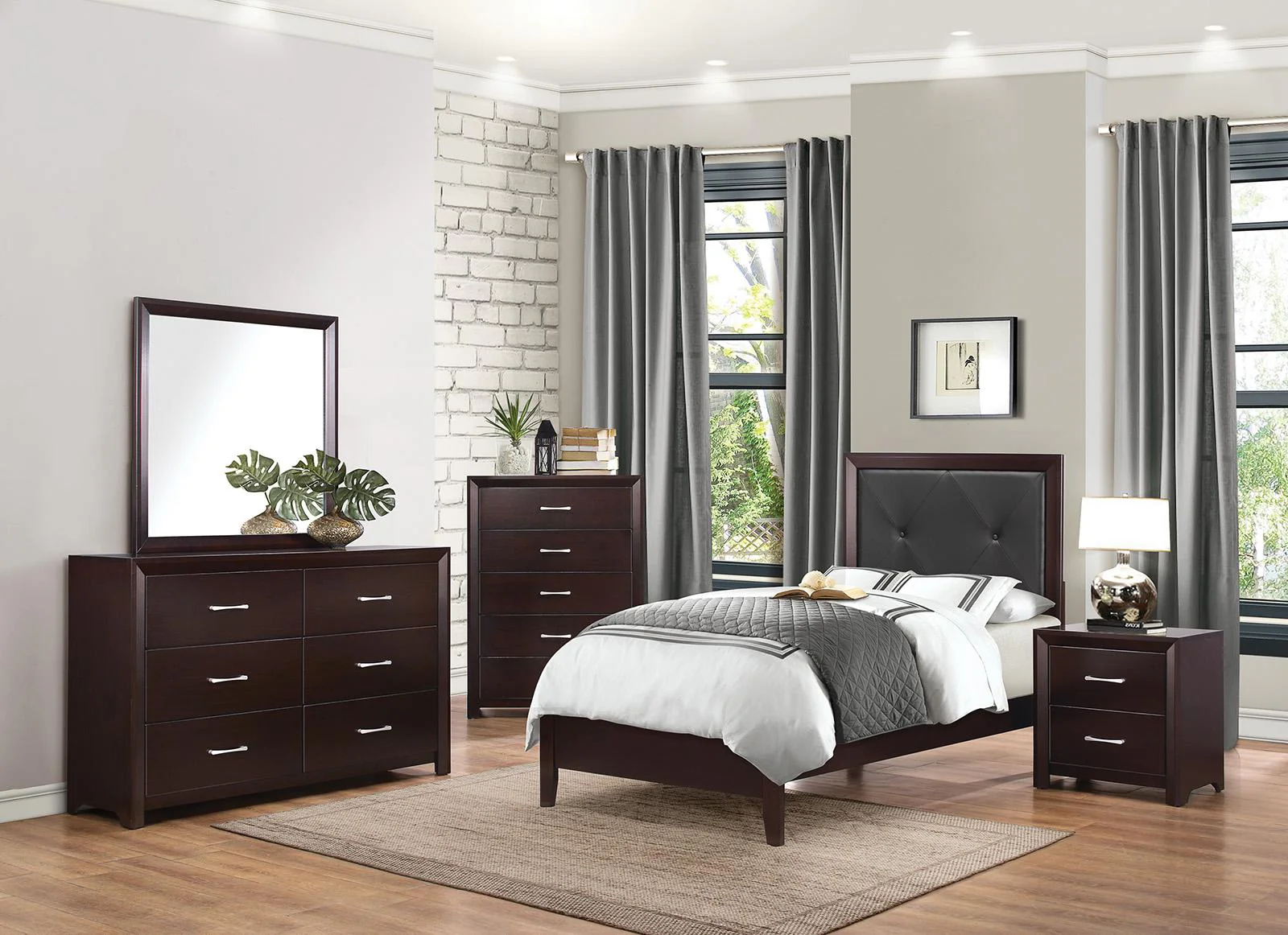 Edina 2 Drawer Nightstand in Espresso-Hinted Cherry 2145-4 - Image 4