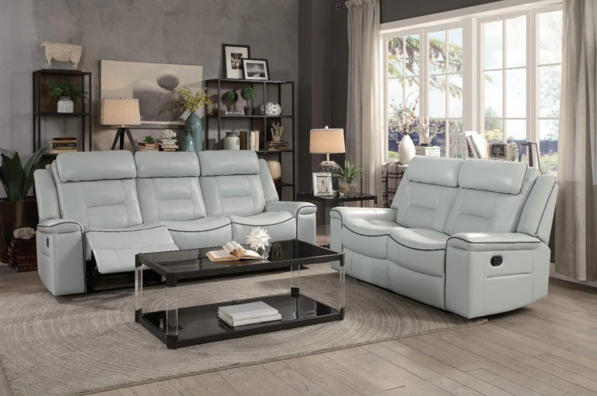 Darwan Double Lay Flat Reclining Sofa in Light Gray - Image 3