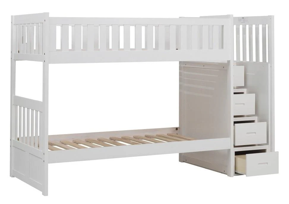 Galen Bunk Bed w/ Reversible Step Storage in White B2053SBW-1 - Image 2