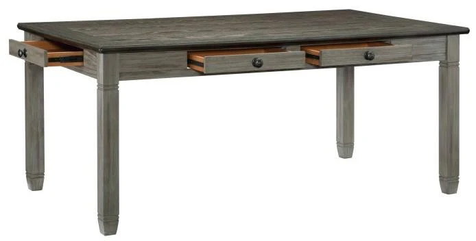 Granby Dining Table in Coffee and Antique Gray 5627GY-72 - Image 3