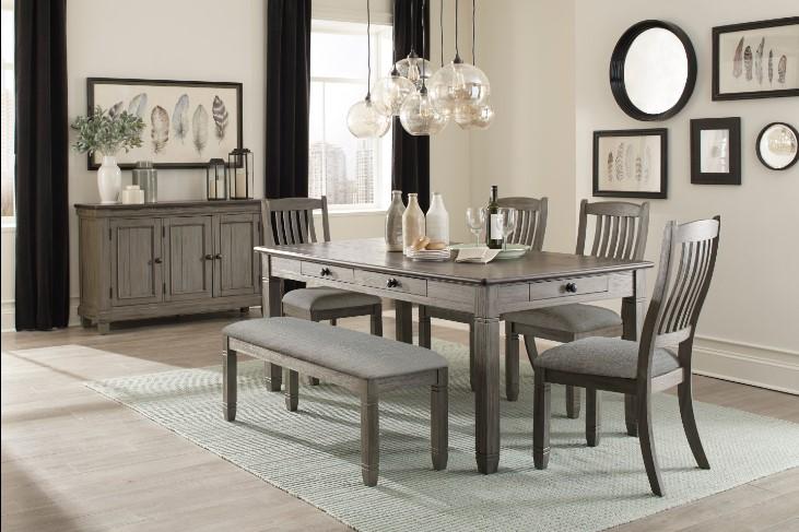 Granby Dining Table in Coffee and Antique Gray 5627GY-72 - Image 4