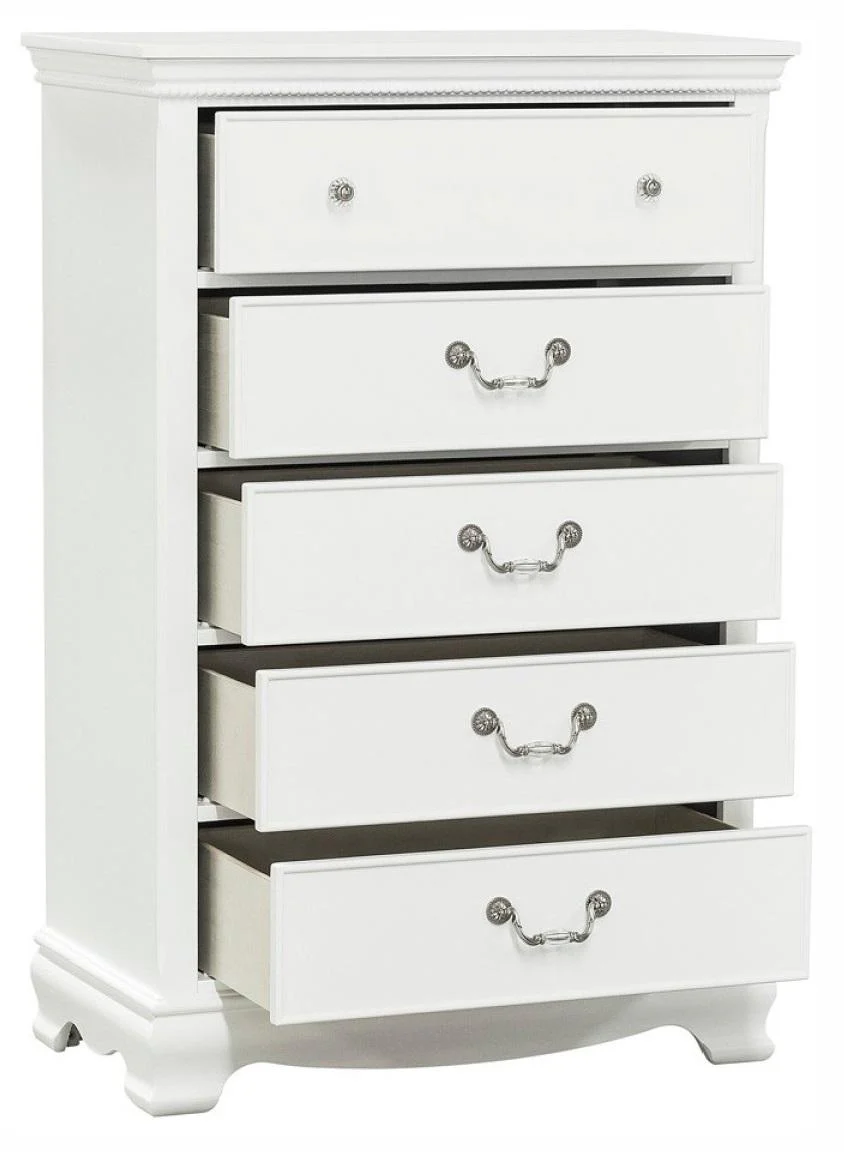 Lucida 5 Drawer Chest in White 2039W-9 - Image 3