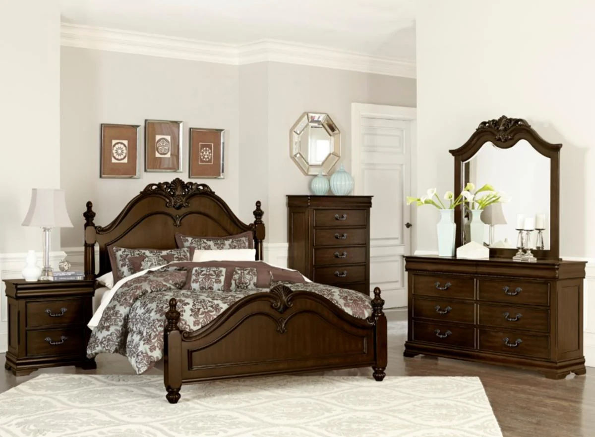 Mont Belvieu Queen Panel Bed in Dark Cherry 1869-1 - Image 2