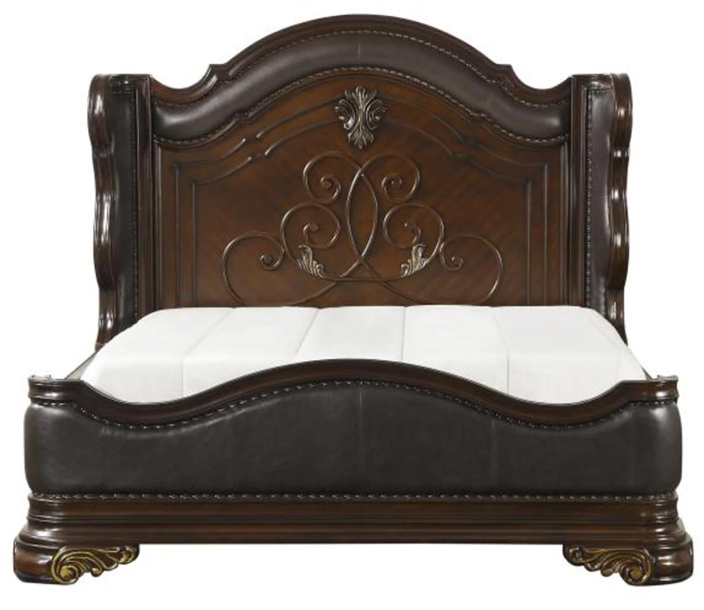 Royal Highlands King Upholstered Panel Bed in Rich Cherry 1603K-1EK - Image 2