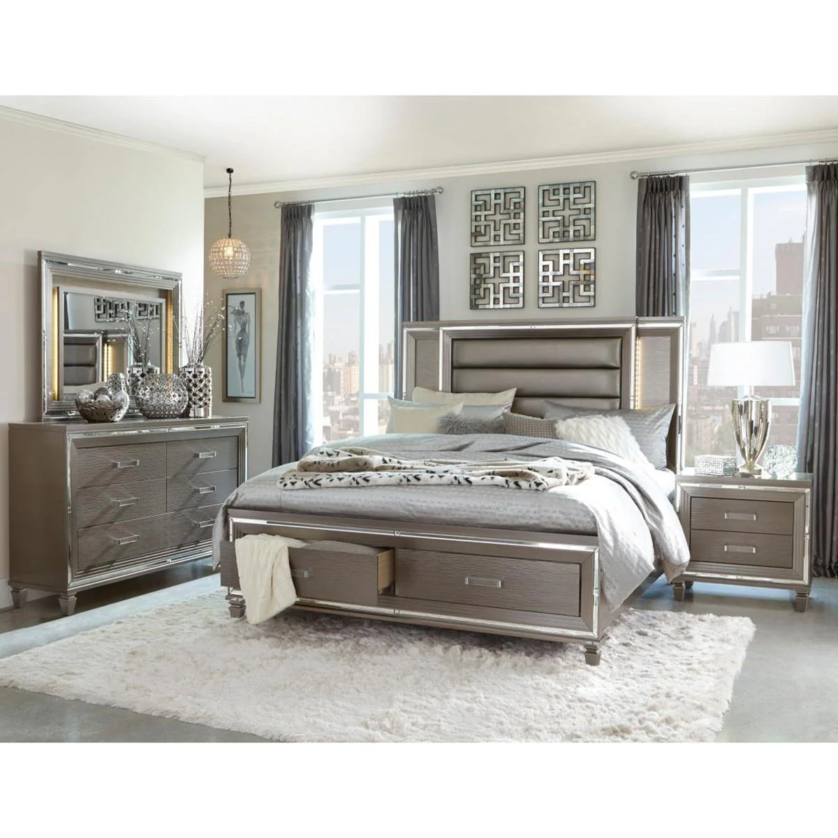 Tamsin Chest in Silver Grey Metallic 1616-9 - Image 4