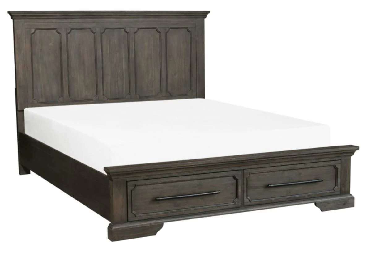 Taulon King Platform Bed with Footboard Storage in Dark Oak 5438K-1EK - Image 2