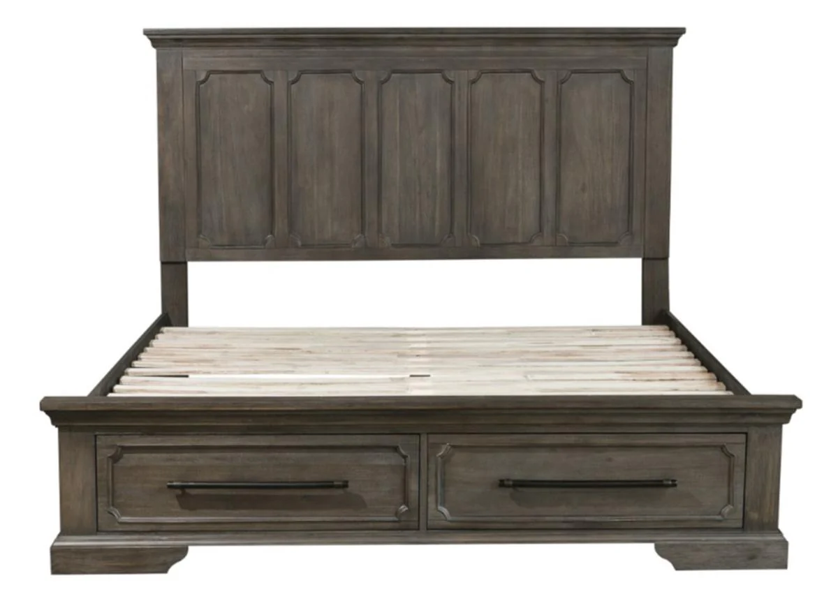 Taulon King Platform Bed with Footboard Storage in Dark Oak 5438K-1EK - Image 3