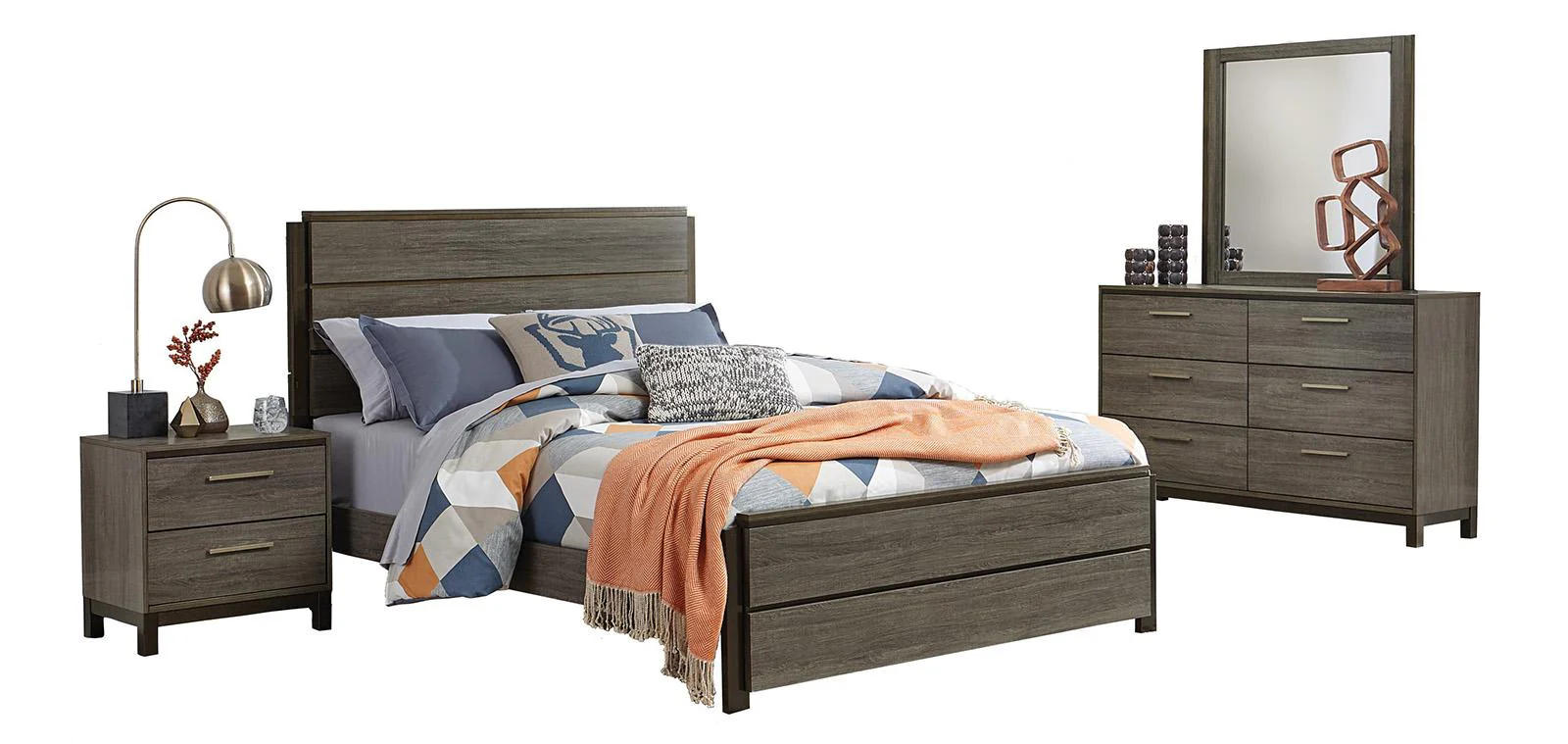 Vestavia Queen Panel Bed in Gray 1936-1 - Image 2