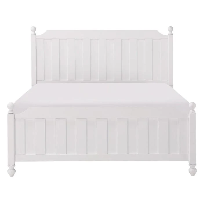 Wellsummer Queen Panel Bed in White 1803W-1