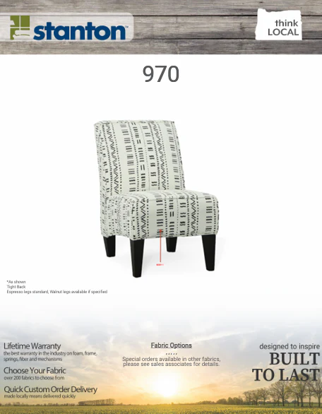 Stanton 970 Armless Chair – Shown in Jaipur Onyx - Image 3