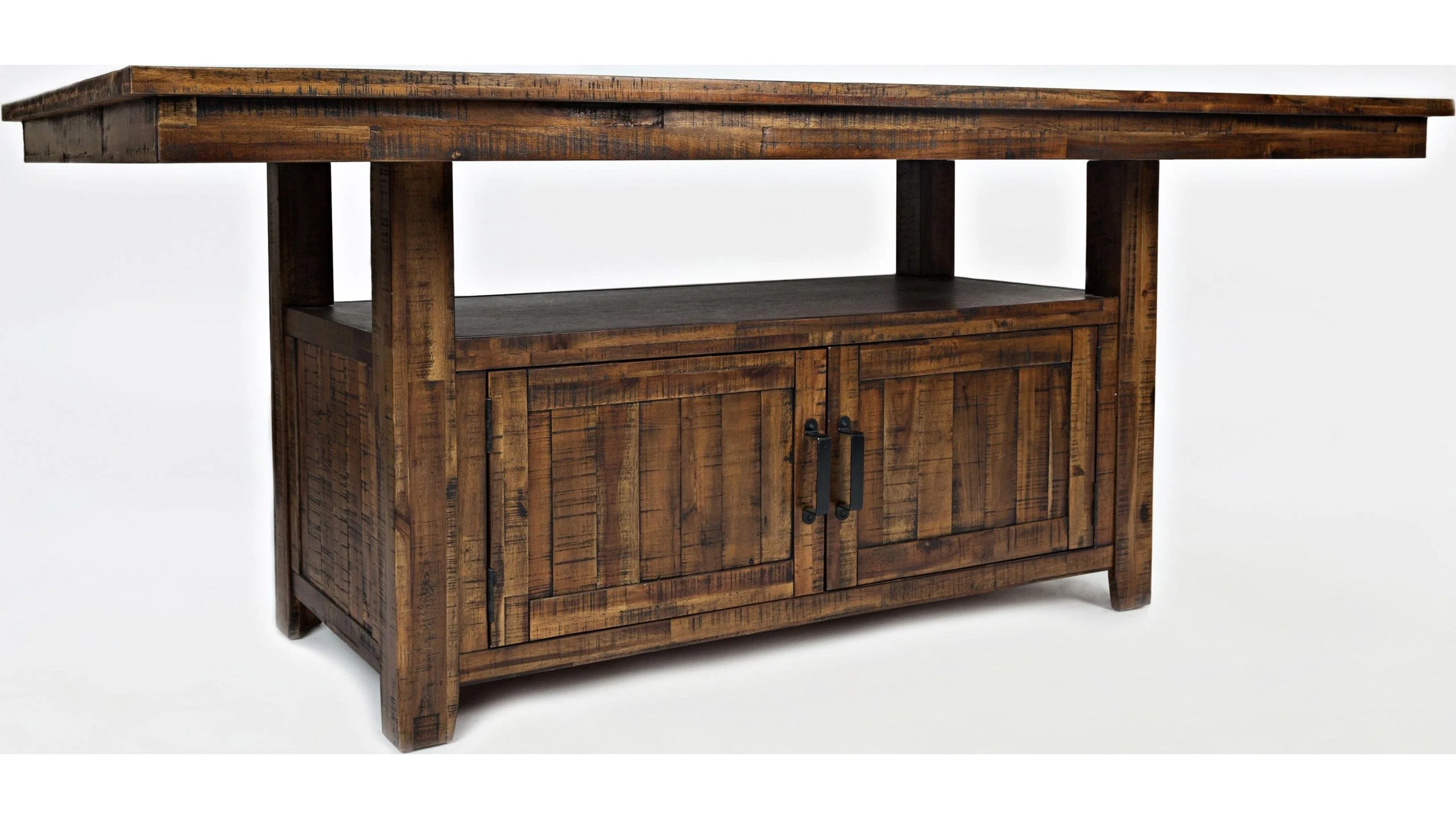 Jofran Cannon Valley Convertible High/Low Table with Storage Base in Medium Cool TonesBKT - Image 4