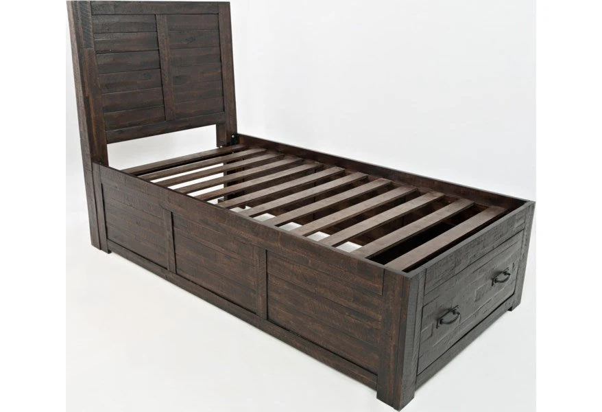 Jofran Jackson Lodge Twin Panel Storage Bed in Distressed