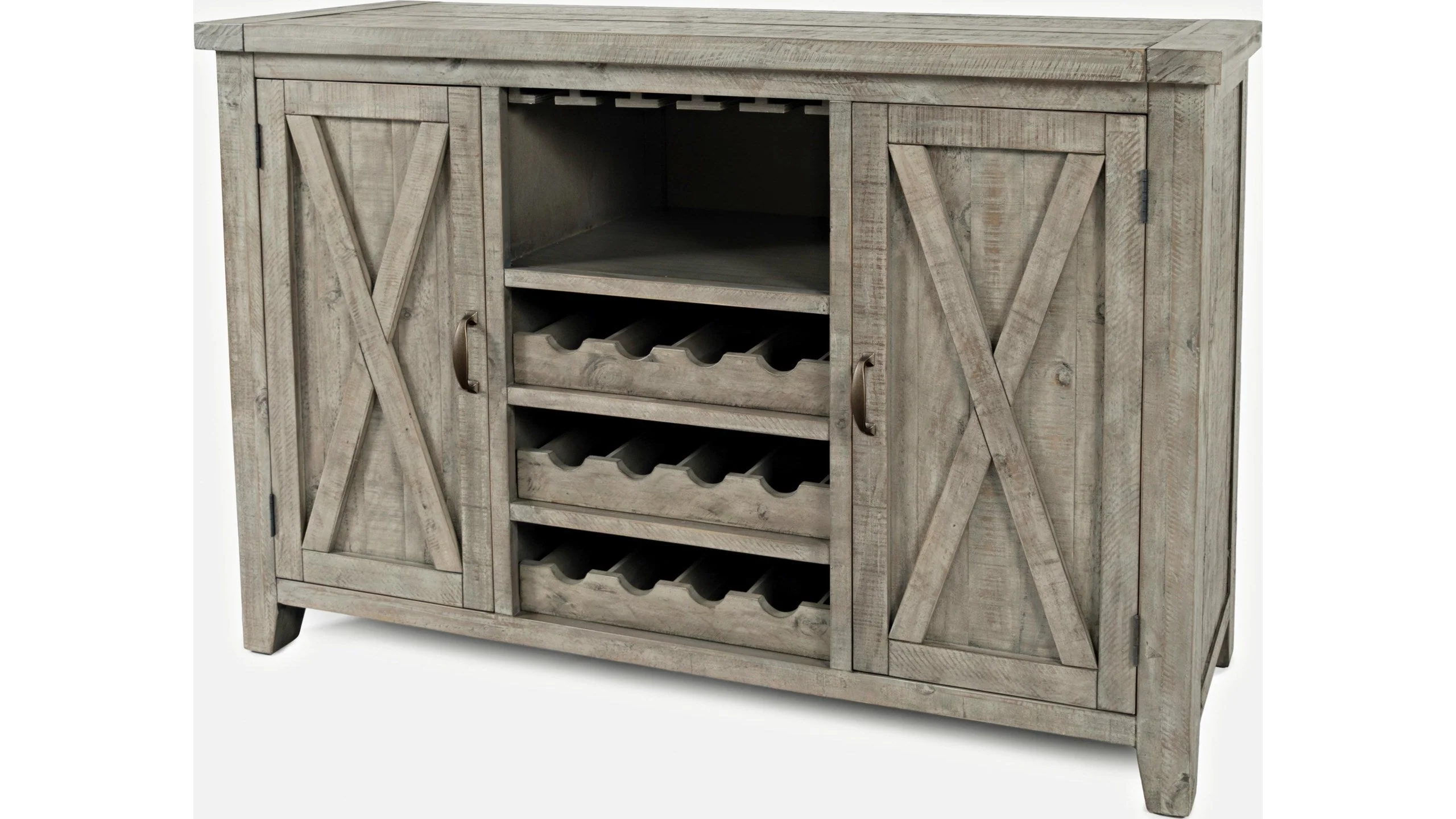 Jofran Outer Banks Server with Bottle and Glass Storage in Gray - Image 4
