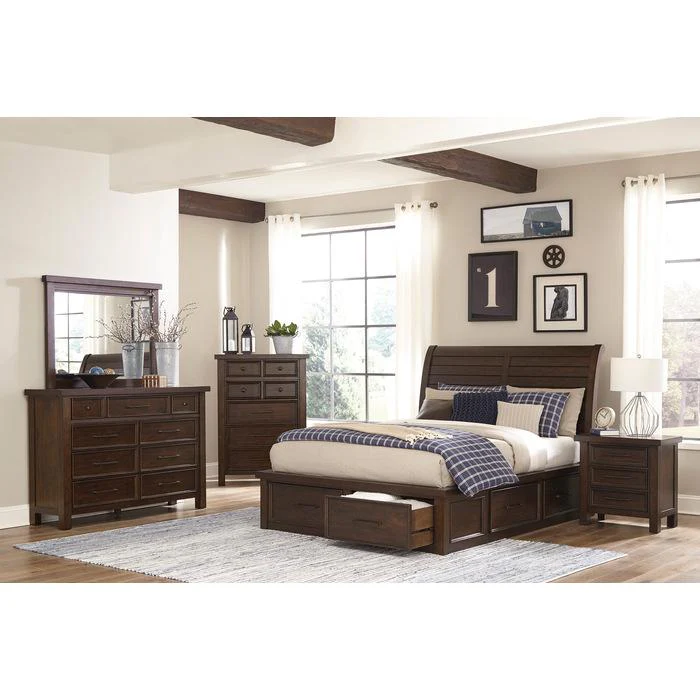 Logandale (4) California King Platform Bed with Footboard Storage - Image 6