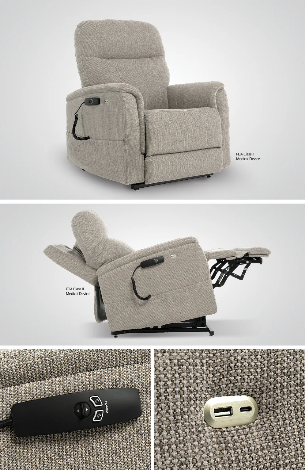 Mega Motion MM-6420 Lift Chair w/Adjustable Headrest - Image 6