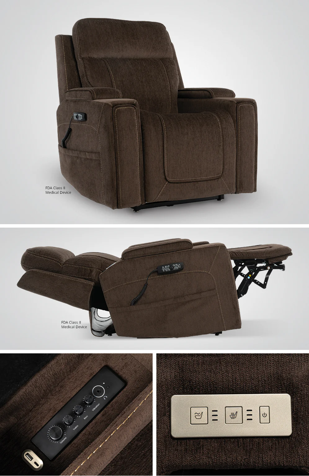 Mega Motion MM-8955 Lift Chair w/Massage, Heat, and Stereo Surround Sound - Image 4