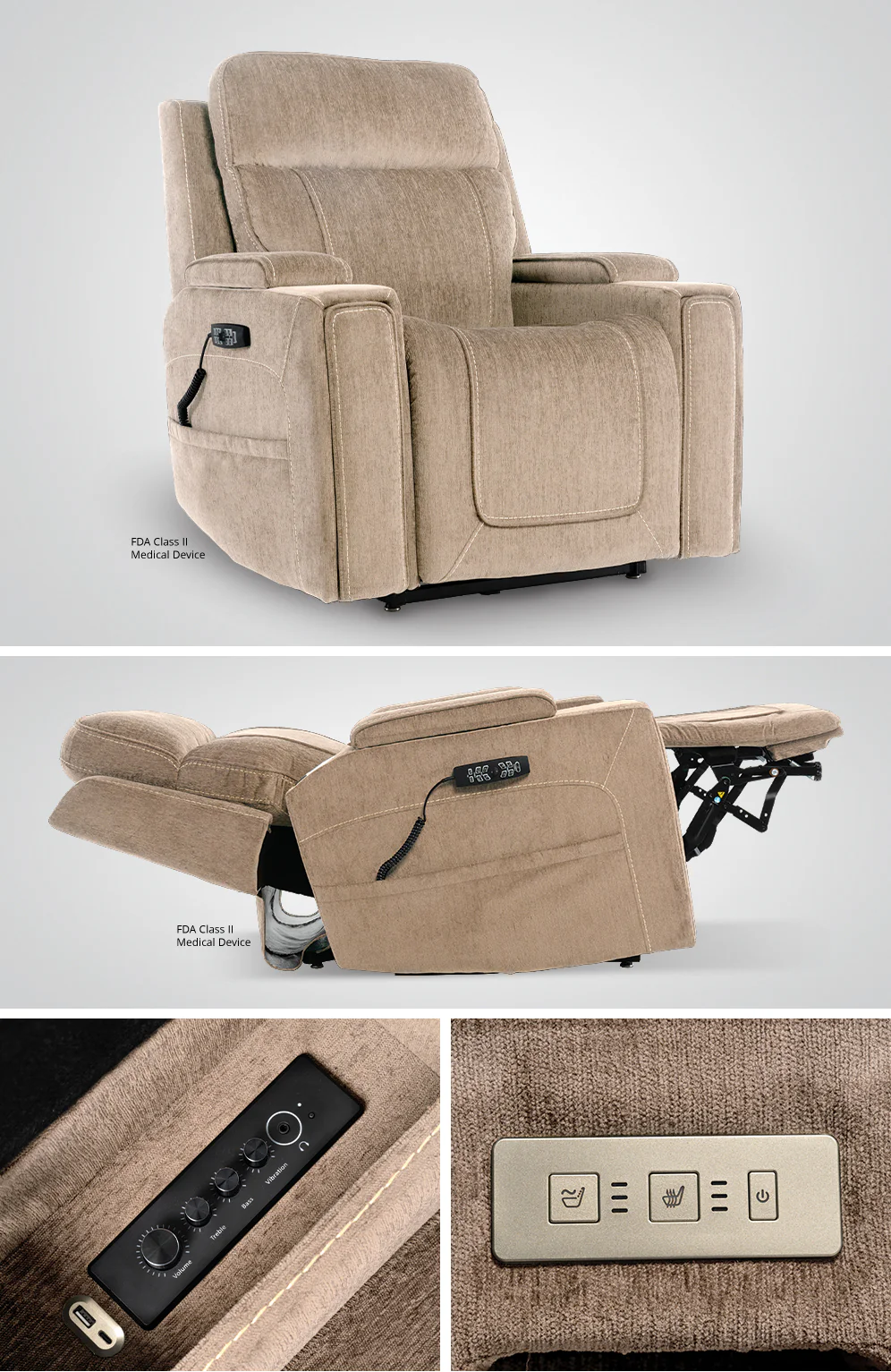 Mega Motion MM-8955 Lift Chair w/Massage, Heat, and Stereo Surround Sound - Image 6