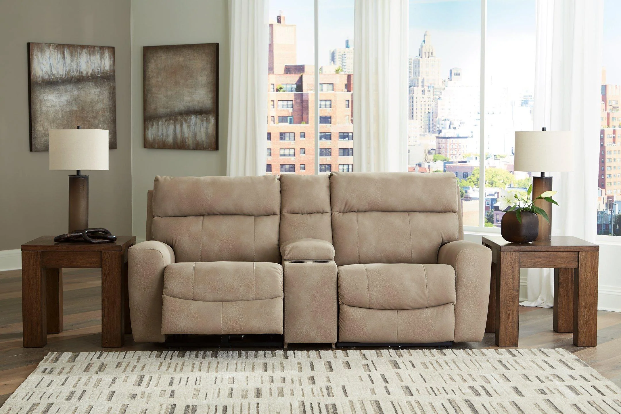 Next-Gen DuraPella Power Reclining Sectional Loveseat with Console - Image 3