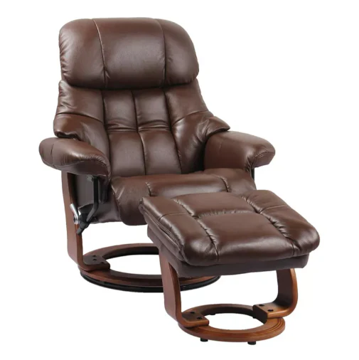 Nicholas - Leather Stressless Recliner with Ottoman by Benchmaster - Image 11