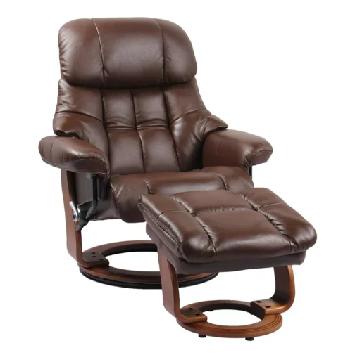Nicholas - Leather Stressless Recliner with Ottoman by Benchmaster - Image 13