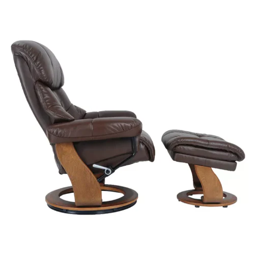Nicholas - Leather Stressless Recliner with Ottoman by Benchmaster - Image 7