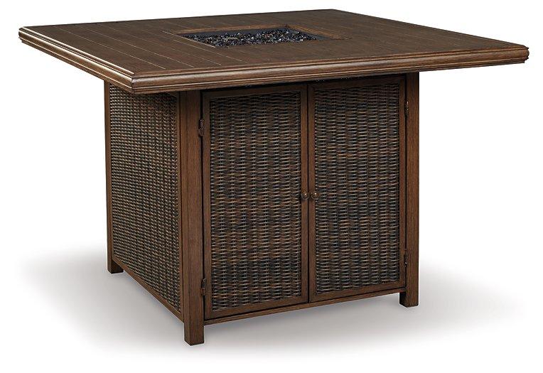 Paradise Trail Outdoor Counter Height Dining Table with 4 Barstools - Image 10