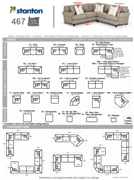 Stanton 467 Sectional - Shown in Peyton Slate - Image 4