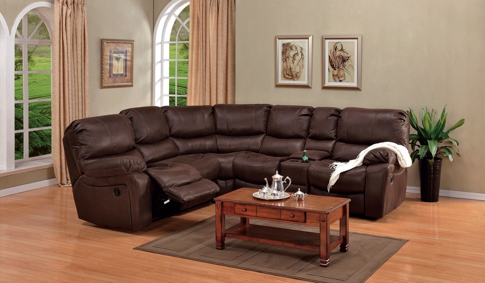 RAMSEY M6050 6 PC SECTIONAL W/1 ARMLESS RECLINER - Image 2