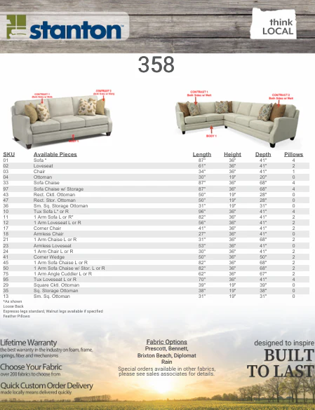 Stanton 358 Sectional - Shown in Diplomat Rain - Image 4