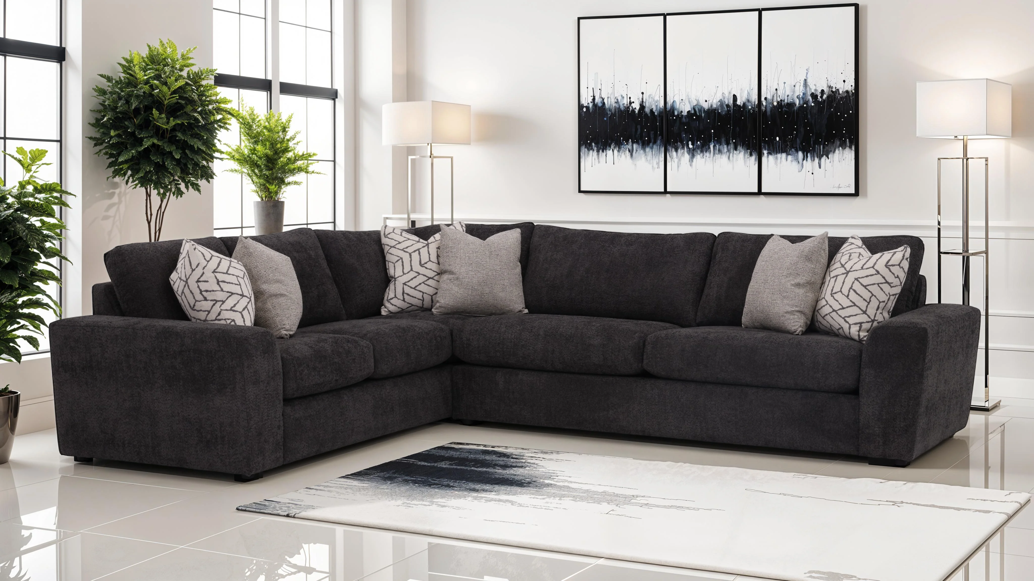 Stanton 607 Sectional - Shown in Dominator Cream - Image 2
