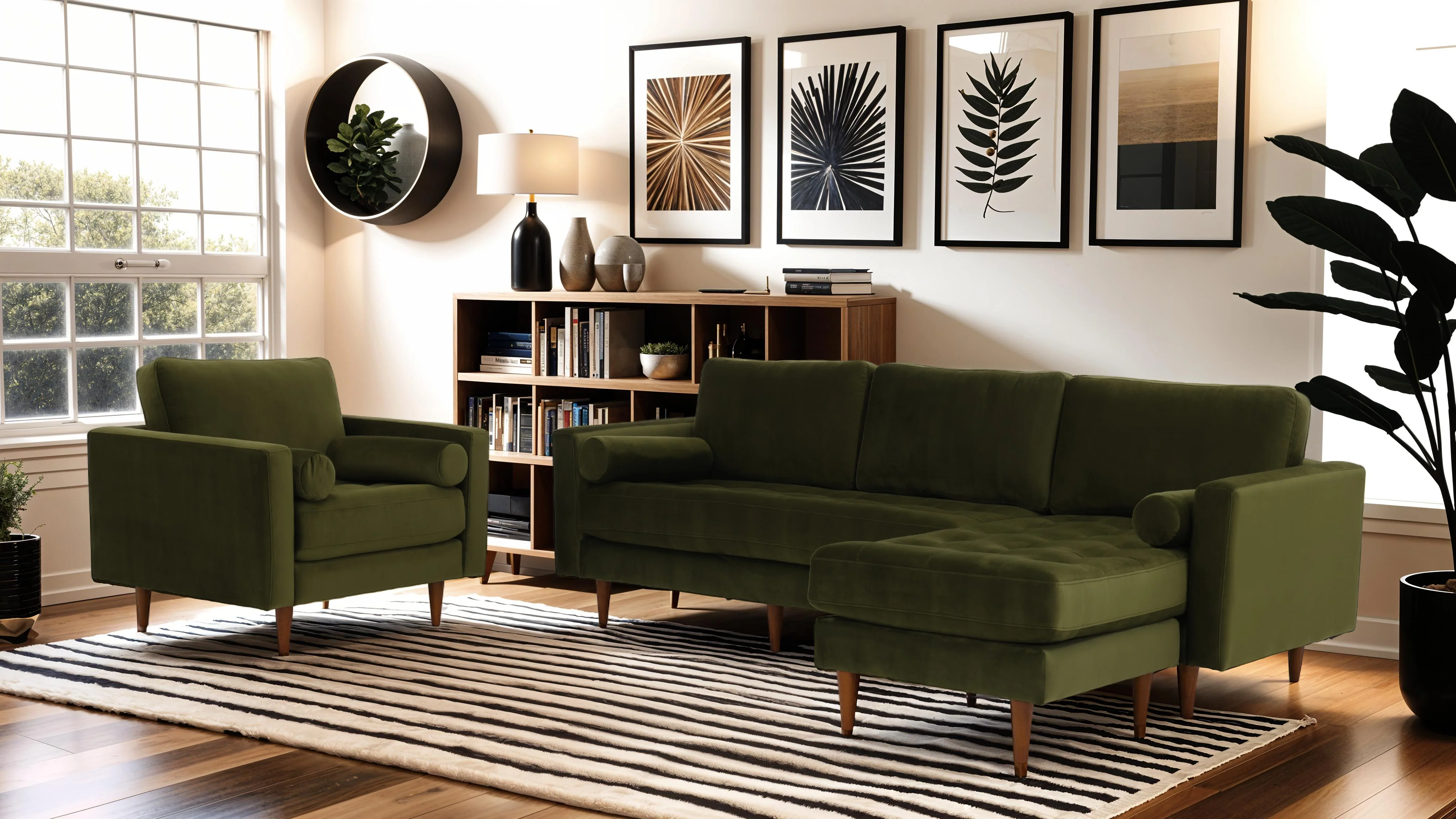Stanton 633 Chaise Sofa - Shown in Vintage Moss - Image 10