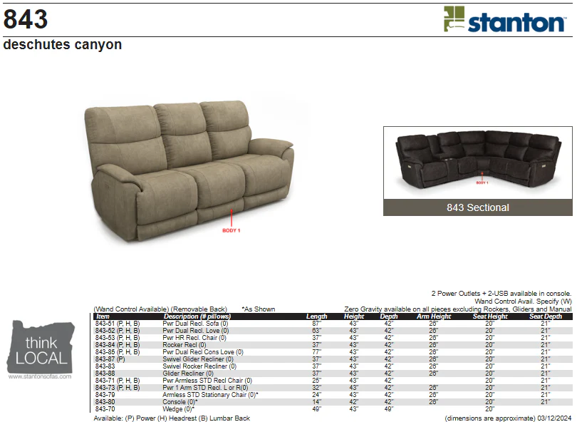 Stanton 843 Sofa – Shown in Deschutes Canyon - Image 5