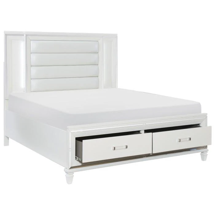 Tamsin (3) Eastern King Platform Bed with LED Lighting and Footboard Storage - Image 3